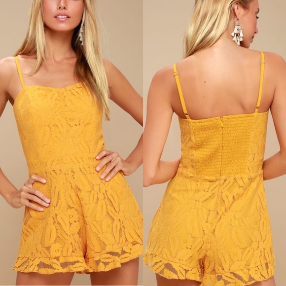 Ali & Jay Yellow Lace Romper - Picture 2 of 8